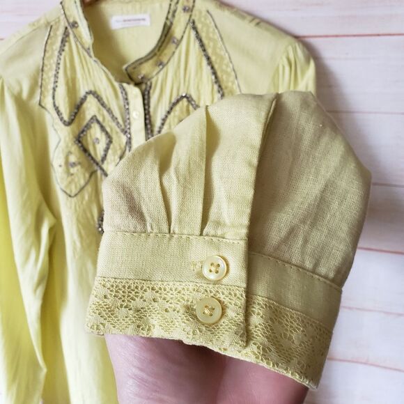 Pilcro Nayeli Beaded Embellished Western Style Shirt Blouse Cotton Size XL - Picture 6 of 16